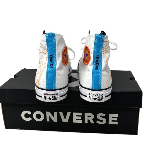 Converse Chuck Taylor High Top Canvas White Men Sneakers Custom 172514C-WHT/BLU - Picture 3 of 9
